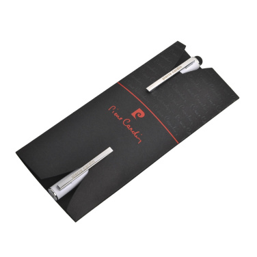 Logo trade promotional gifts picture of: Writing set ballpoint pen & roller soft touch CLAUDIE