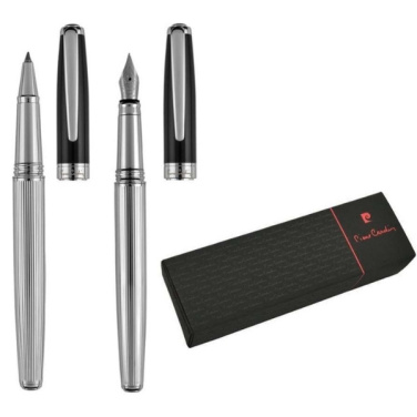 Logo trade promotional product photo of: Writing set fountain pen & roller CHRISTOPHE Pierre Cardin