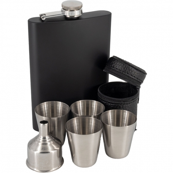 Logotrade advertising product picture of: Hip flask MADONIE Schwarzwolf