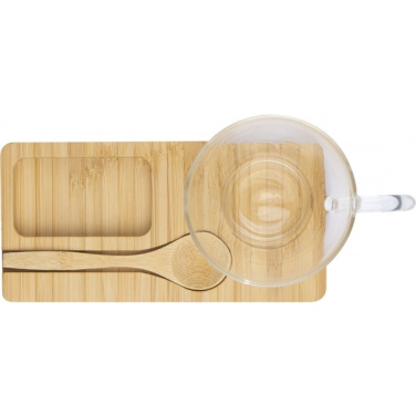 Logo trade advertising product photo of: Tray with cup and spoon FORMOSA 150 ml