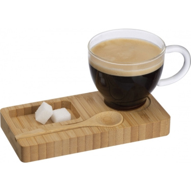 Logotrade promotional merchandise picture of: Tray with cup and spoon FORMOSA 150 ml