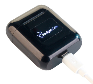 Logotrade promotional gift picture of: Wireless earbuds with light up logo