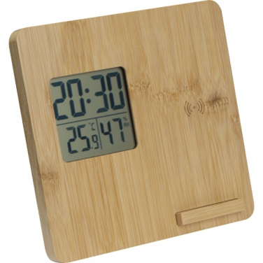 Logotrade promotional item picture of: Bamboo weather station GRANADA