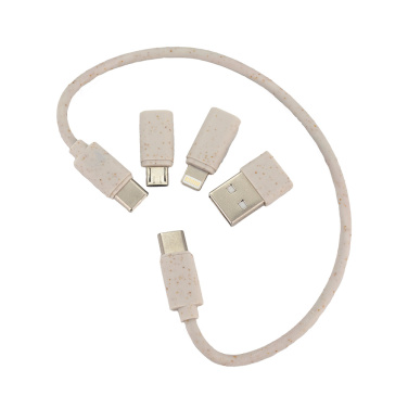 Logotrade promotional giveaway image of: 4in1 cable in wooden case, LH-ZM01