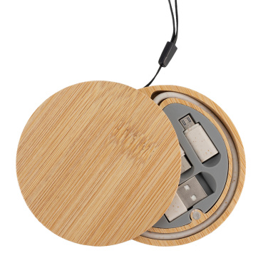 Logotrade promotional products photo of: 4in1 cable in wooden case, LH-ZM01