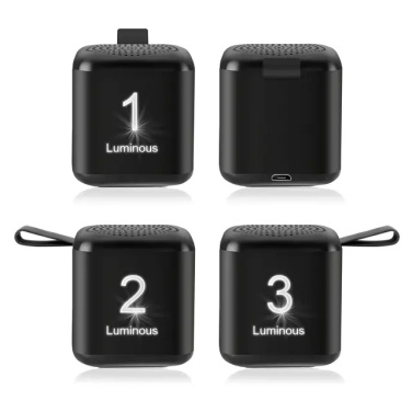 Logo trade advertising products image of: Mini speaker with enlighted logo for engraving