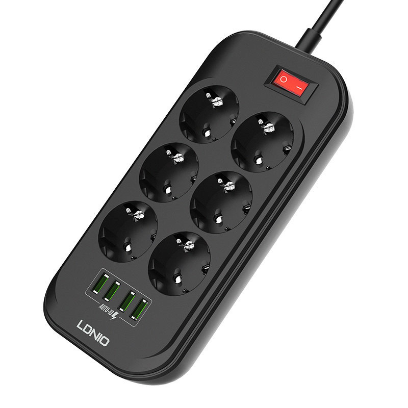 Logo trade promotional merchandise picture of: Power strip with USB ports