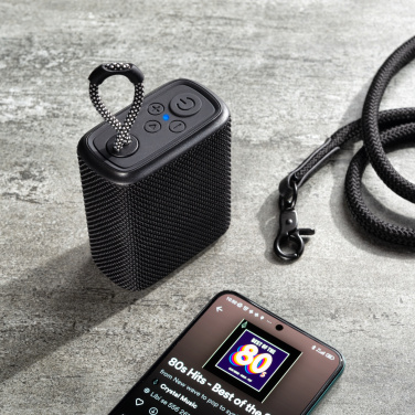 Logo trade promotional giveaways picture of: Waterproof bluetooth speaker HARDEOL Schwarzwolf