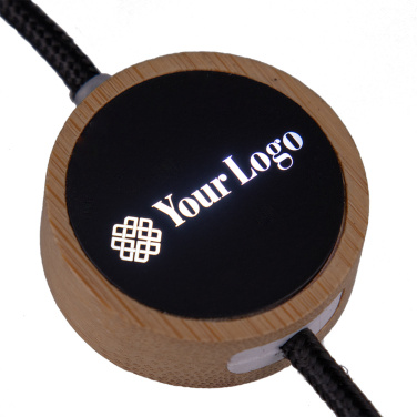 Logotrade promotional merchandise photo of: 4in1 long wooden cable with elighted logo for engraving