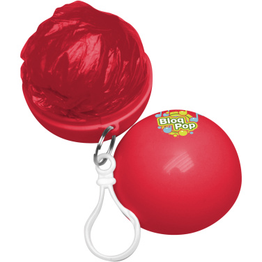 Logo trade promotional gift photo of: Xina rain poncho in storage ball with keychain