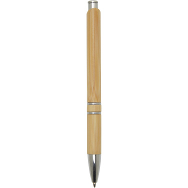 Logo trade promotional items picture of: Wicker bamboo ballpoint pen