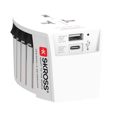 Logotrade promotional gifts photo of: SKROSS World Travel Adapter MUV 2-pole with USB A and C