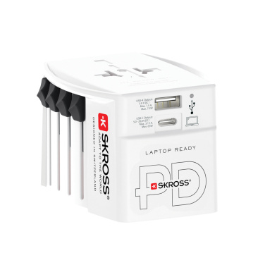 Logotrade promotional gift picture of: SKROSS World Travel Adapter MUV 65W PD with USB C Cable