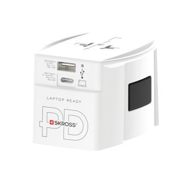 Logo trade business gifts image of: SKROSS World Travel Adapter MUV 65W PD with USB C Cable
