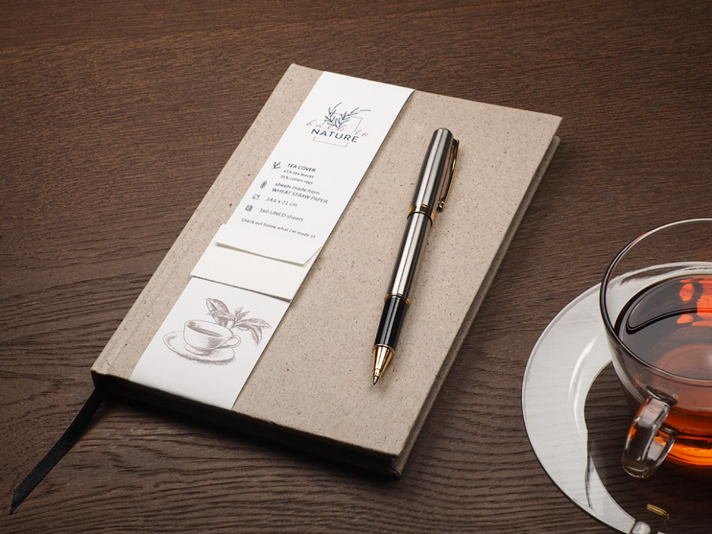 Logo trade promotional items image of: Recycled Tea Notebook 209734000