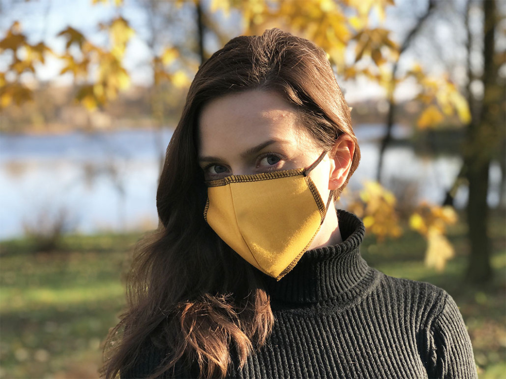 Logotrade corporate gift picture of: BLACK-BLACK cotton face mask 140116500