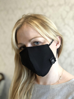 Logo trade corporate gifts image of: BLACK-BLACK cotton face mask 140116500