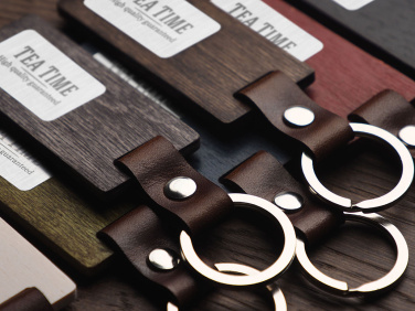 Logo trade corporate gifts image of: Wooden keyring 1853121