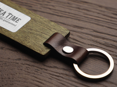 Logo trade promotional giveaways image of: Wooden keyring 1853121