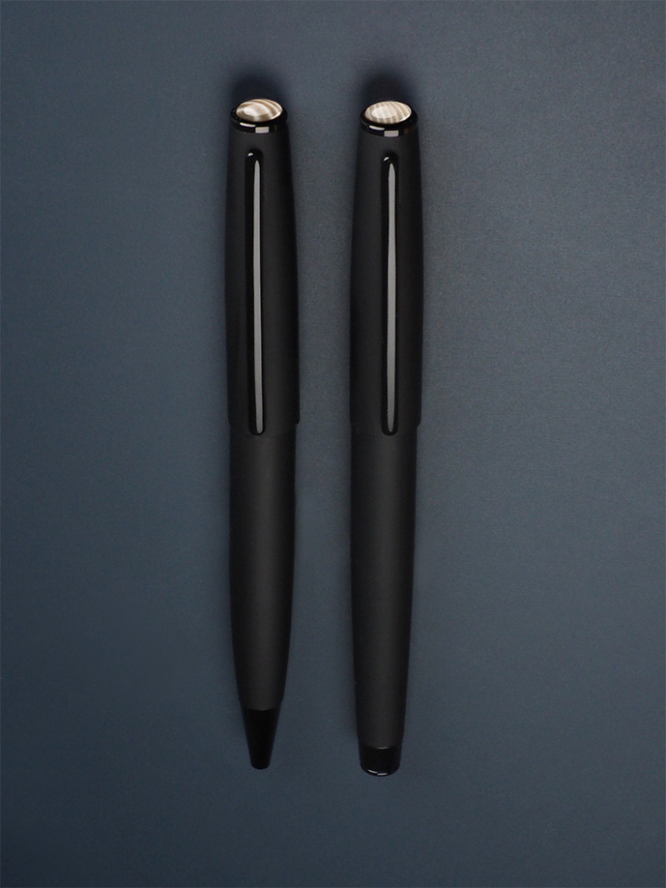 Logotrade promotional gift image of: Striped Flint Pen set 1284036