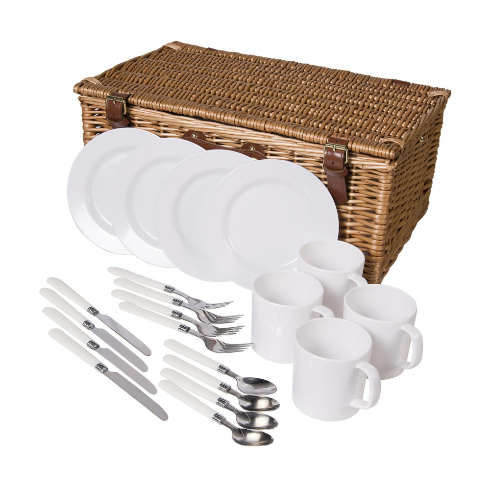 Logo trade business gifts image of: QualityTime picnic basket
