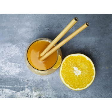 Logo trade business gift photo of: ECO Bamboe Straw Set bamboo straws