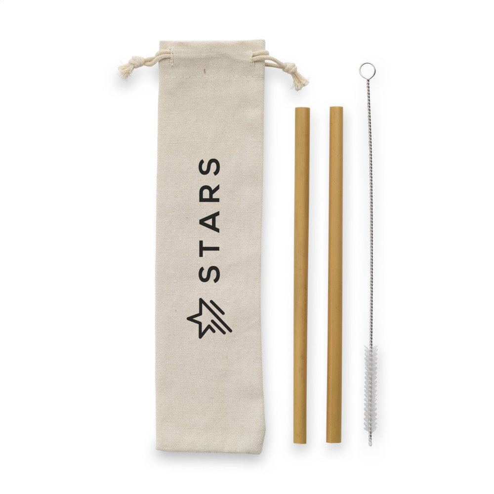 Logo trade promotional gifts picture of: ECO Bamboe Straw Set bamboo straws