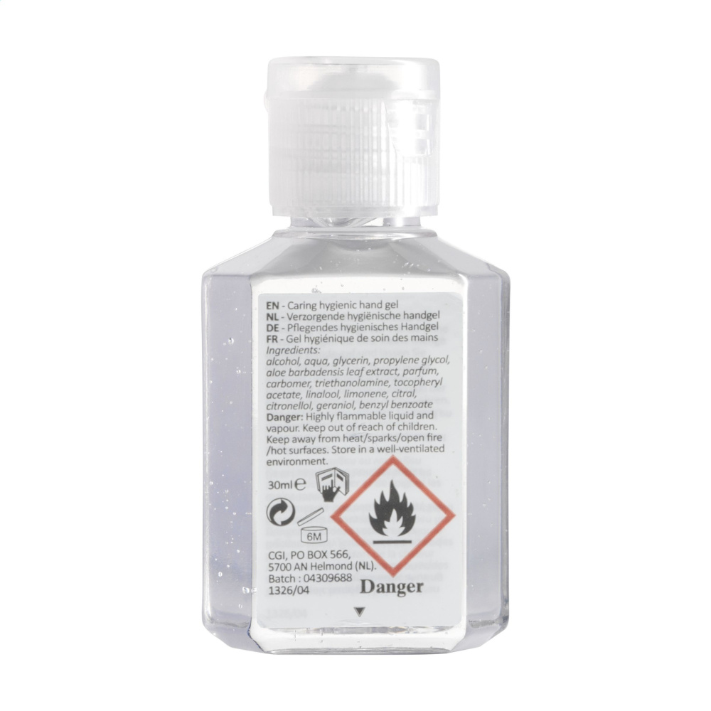 Logo trade promotional product photo of: Caring Hygienic Hand Gel 30 ml