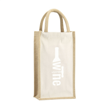Logotrade promotional item picture of: Jute Canvas Double Wine Bag