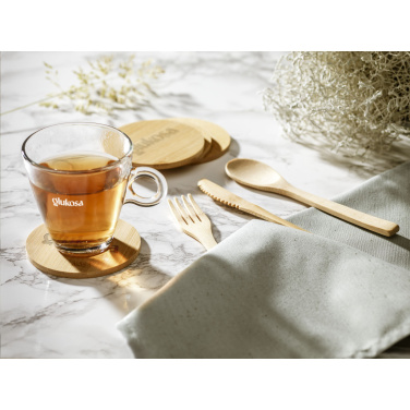 Logotrade promotional giveaway image of: Bamboo Coaster Set