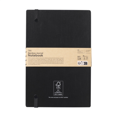 Logotrade advertising products photo of: Bamboo Journal Naked Spine Paper Notebook Black A5