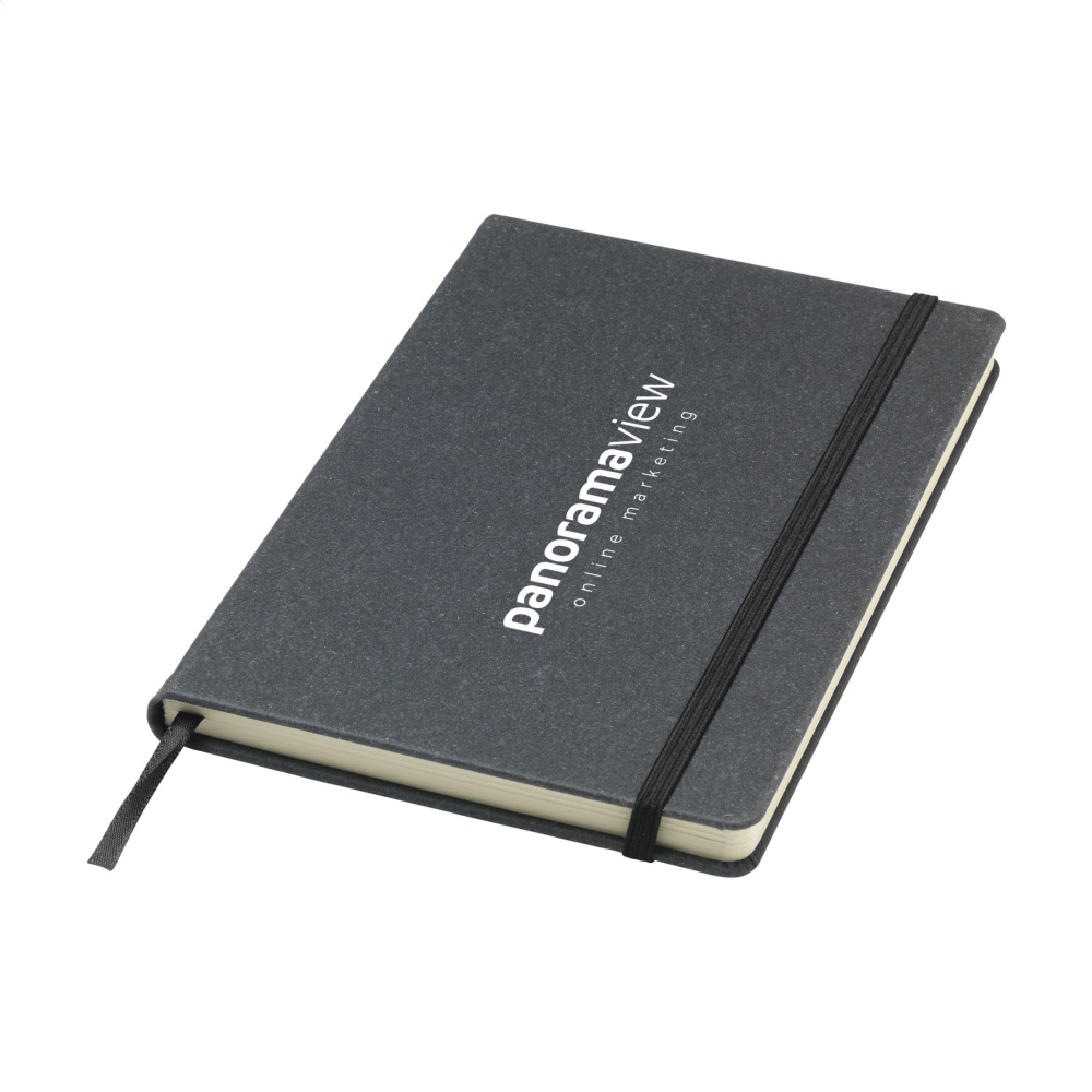 Logo trade promotional giveaway photo of: Montana Recycled Leather Paper Notebook A5
