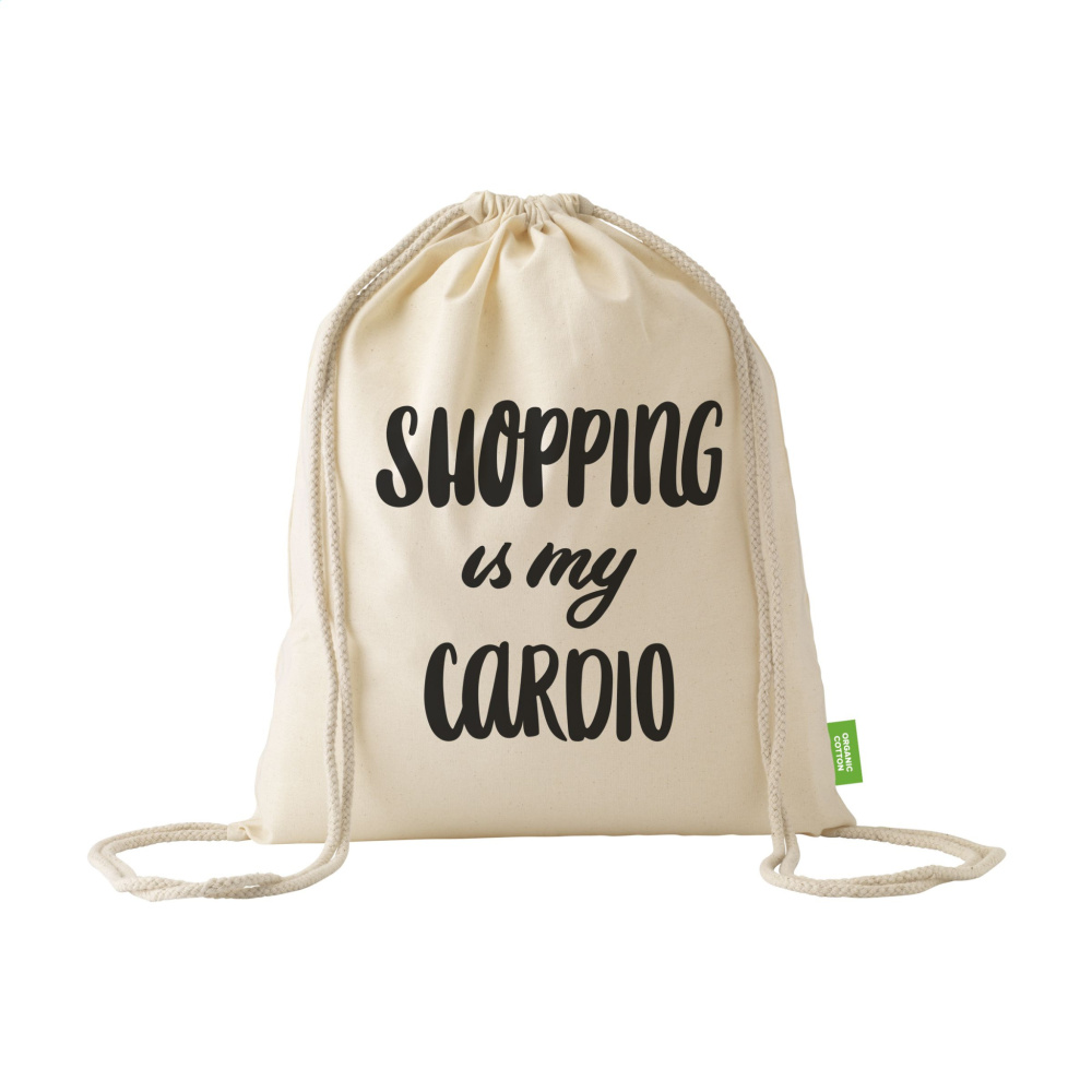 Logotrade promotional gift picture of: Organic Cotton GOTS Promo (140 g/m²) backpack