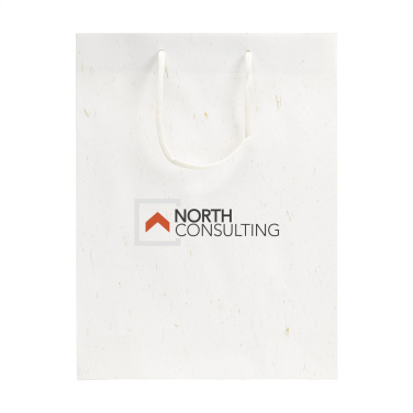 Logo trade promotional products image of: Leaf It Bag recycled with straw fibres (180 g/m²) L