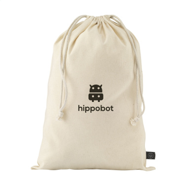 Logotrade promotional product image of: Gift Pouch Natural GRS Recycled Cotton (150 g/m²) L