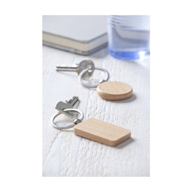 Logotrade promotional gift picture of: WoodKey Circle keychain