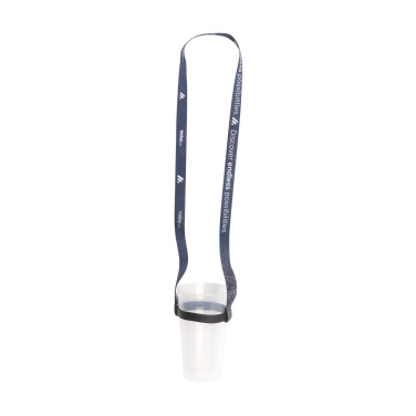 Logo trade promotional giveaway photo of: Lanyard Sublimation RPET 1.5 cm with Cup holder