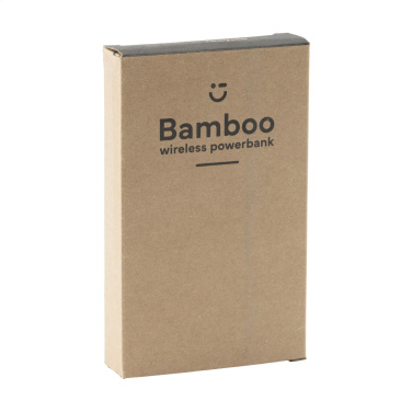 Logo trade promotional gifts picture of: Bamboo 8000 Wireless Powerbank wireless charger
