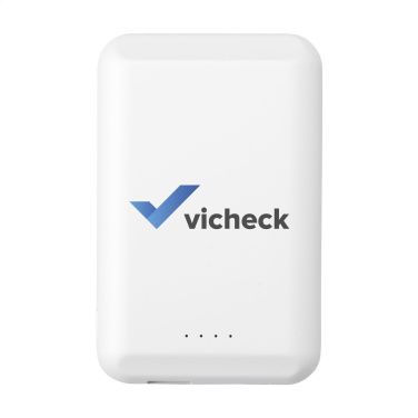 Logo trade promotional items image of: Force Magnetic RCS Recycled Wireless Powerbank 5000