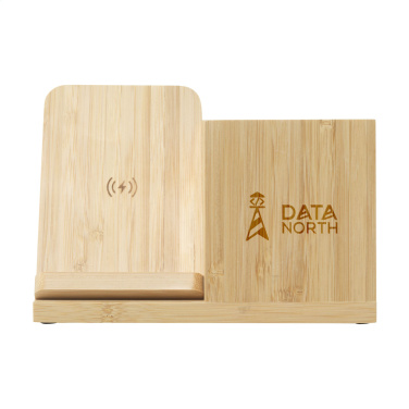 Logotrade promotional gift image of: Bamboo Boss 15W charger/pen holder