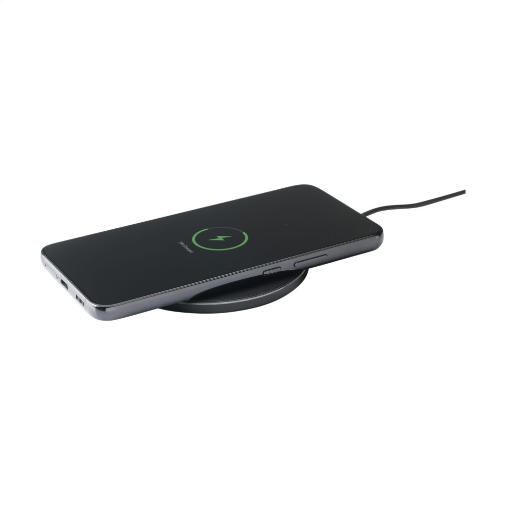 Logo trade promotional giveaways image of: Tecco GRS Recycled Alu 15W Wireless Charger