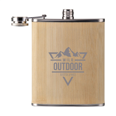 Logo trade business gift photo of: Hipflask Bamboo 200 ml drinking bottle