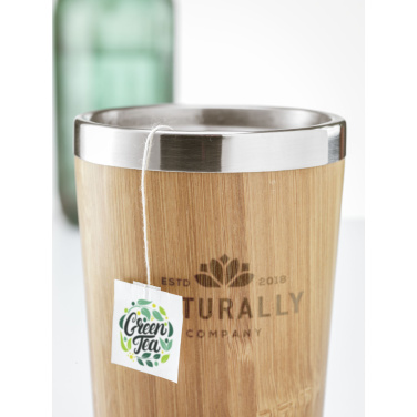 Logo trade business gift photo of: Tokyo 450 ml bamboo thermo cup
