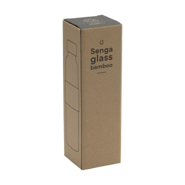 Logo trade promotional giveaways image of: Senga Glass Bamboo 500 ml drinking bottle