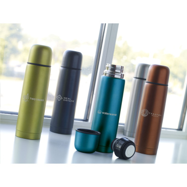 Logo trade promotional merchandise picture of: Frosted Bottle RCS Recycled Steel 500 ml thermo bottle