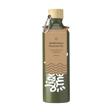Logotrade advertising product picture of: AluBamboo GRS Recycled Alu 750 ml water bottle
