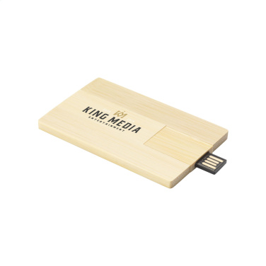 Logo trade corporate gift photo of: CreditCard USB Bamboo 16 GB