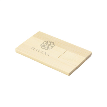 Logo trade promotional merchandise photo of: CreditCard USB Bamboo 16 GB