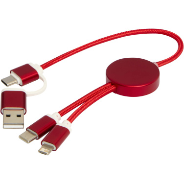Logotrade promotional product picture of: Alasia 5-in-1 recycled aluminium and plastic 30 cm data sync and 27W fast charge cable