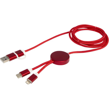 Logotrade promotional giveaways photo of: Alasia 5-in-1 recycled aluminium and plastic 150 cm data sync and 27W fast charge cable